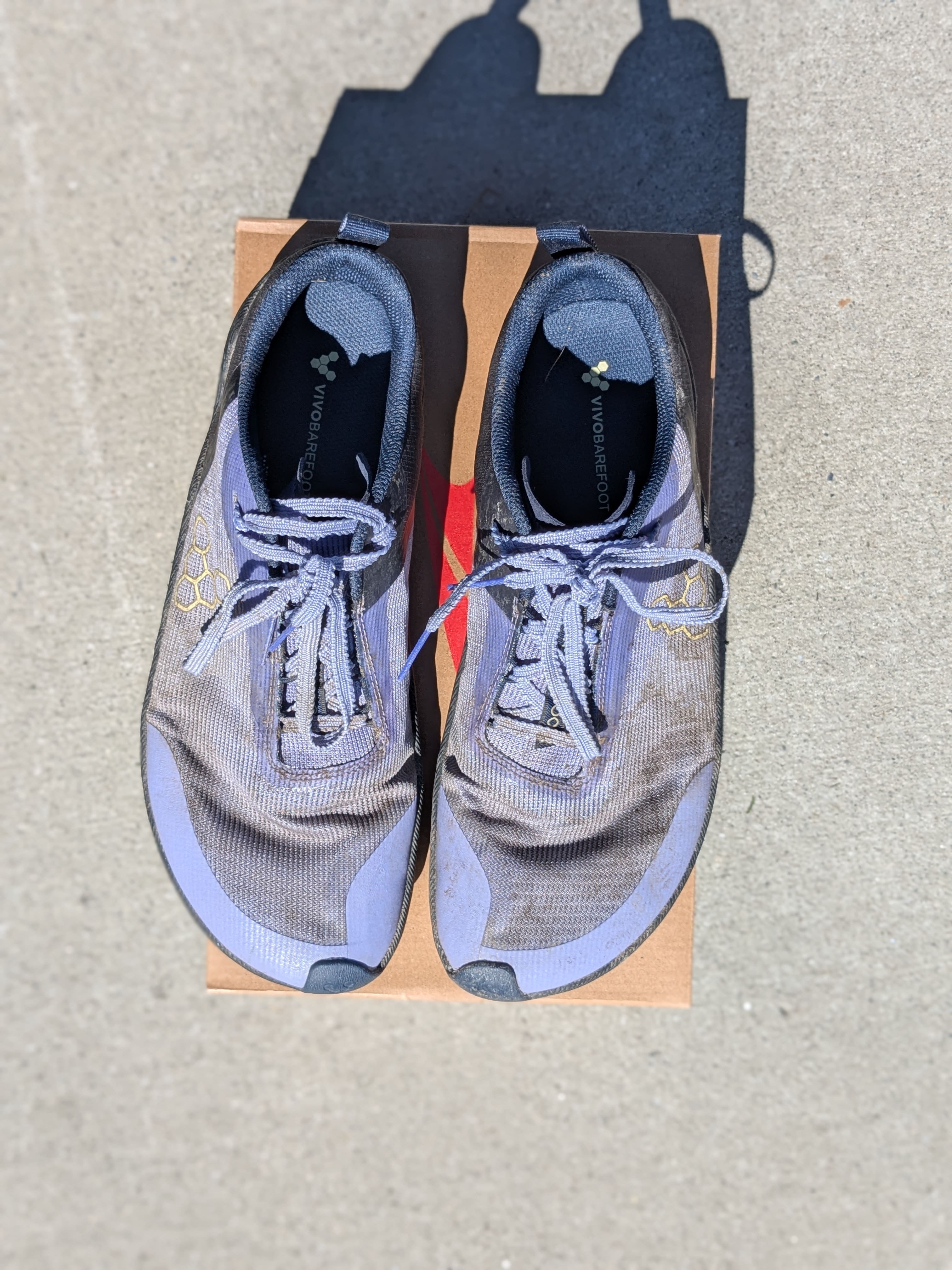 Vivobarefoot Primus Trail Flow fit showing narrow toe box and secure midfoot